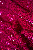 Load image into Gallery viewer, Fuchsia Velvet Fabric, Sequin Fabric, Prom Dress Fabric by the Yard, Festival Wear, Luxury 2 Way Stretch Velvet Wedding Fabric
