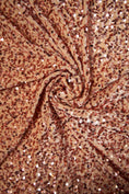Load image into Gallery viewer, Gold Coffee Sequin Fabric, Stretch Velvet Fabric by the Yard, Festival Fabric, Luxury 2 Way Stretch Velvet Fashion Fabric