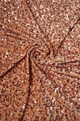 Load image into Gallery viewer, Gold Coffee Sequin Fabric, Stretch Velvet Fabric by the Yard, Festival Fabric, Luxury 2 Way Stretch Velvet Fashion Fabric