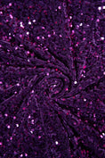 Load image into Gallery viewer, Plum Velvet Sequin Fabric, Stretch Velvet Fabric by the Yard, Luxury Fashion Fabric, Modern Shiny Fabric for Dresses