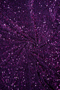 Load image into Gallery viewer, Plum Velvet Sequin Fabric, Stretch Velvet Fabric by the Yard, Luxury Fashion Fabric, Modern Shiny Fabric for Dresses