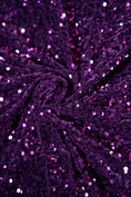 Load image into Gallery viewer, Plum Velvet Sequin Fabric, Stretch Velvet Fabric by the Yard, Luxury Fashion Fabric, Modern Shiny Fabric for Dresses