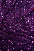 Load image into Gallery viewer, Plum Velvet Sequin Fabric, Stretch Velvet Fabric by the Yard, Luxury Fashion Fabric, Modern Shiny Fabric for Dresses