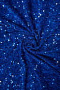 Load image into Gallery viewer, Royal Blue Sequin Velvet Fabric, Blue Iridescent Fabric by the Yard, Luxury Velvet Fabric, Modern Next Style Fabric