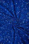 Load image into Gallery viewer, Royal Blue Sequin Velvet Fabric, Blue Iridescent Fabric by the Yard, Luxury Velvet Fabric, Modern Next Style Fabric