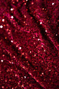 Load image into Gallery viewer, Wine Velvet Sequins Fabric, Shiny Velvet Fabric by the Yard, Luxury Wedding Fabric, Modern Designer Fabric, Fashion Fabric