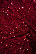 Load image into Gallery viewer, Wine Velvet Sequins Fabric, Shiny Velvet Fabric by the Yard, Luxury Wedding Fabric, Modern Designer Fabric, Fashion Fabric