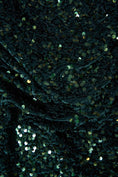 Load image into Gallery viewer, Hunter Green Velvet Sequin Fabric, Stretch Fabric by the Yard, Shiny Sequin Fabric, Modern Designer Fabric, Fashion Fabric