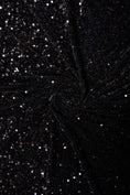 Load image into Gallery viewer, Black Velvet Sequin Fabric, Stretch Velvet Fabric by the Yard, Festival Wear, Dance Fabric, Luxury 2 Way Stretch Velvet Fashion Fabric