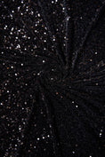 Load image into Gallery viewer, Black Velvet Sequin Fabric, Stretch Velvet Fabric by the Yard, Festival Wear, Dance Fabric, Luxury 2 Way Stretch Velvet Fashion Fabric