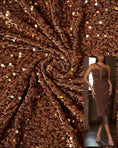 Load image into Gallery viewer, Brown Velvet Fabric, Sequin Fabric, Stretch Velvet Fabric by the Yard, Festival Wear, Luxury 2 Way Stretch Velvet Fashion Fabric