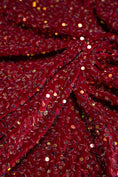 Load image into Gallery viewer, Burgundy Iridescent Velvet Fabric, Sequin Fabric, Stretch Velvet Fabric by the Yard, Luxury 2 Way Stretch Velvet Fashion Fabric