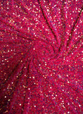 Load image into Gallery viewer, Fuchsia Iridescent Fabric, Velvet Sequin Fabric, Prom Dress Fabric by the Yard, Luxury 2 Way Stretch Velvet Wedding Fabric