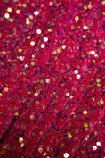 Load image into Gallery viewer, Fuchsia Iridescent Fabric, Velvet Sequin Fabric, Prom Dress Fabric by the Yard, Luxury 2 Way Stretch Velvet Wedding Fabric