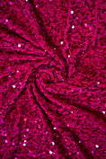 Load image into Gallery viewer, Fuchsia Velvet Fabric, Sequin Fabric, Prom Dress Fabric by the Yard, Festival Wear, Luxury 2 Way Stretch Velvet Wedding Fabric