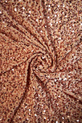 Load image into Gallery viewer, Gold Coffee Sequin Fabric, Stretch Velvet Fabric by the Yard, Festival Fabric, Luxury 2 Way Stretch Velvet Fashion Fabric