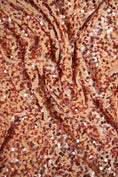 Load image into Gallery viewer, Gold Coffee Sequin Fabric, Stretch Velvet Fabric by the Yard, Festival Fabric, Luxury 2 Way Stretch Velvet Fashion Fabric