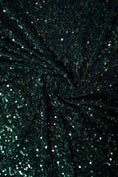 Load image into Gallery viewer, Hunter Green Velvet Sequin Fabric, Stretch Fabric by the Yard, Shiny Sequin Fabric, Modern Designer Fabric, Fashion Fabric