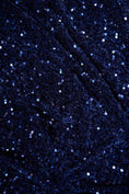 Load image into Gallery viewer, Navy Blue Sequin Fabric, Velvet Sequin Fabric by the Yard, Luxury Fabrics for Dresses, Stretch Velvet Fabric, Fashion Fabric