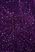 Load image into Gallery viewer, Plum Velvet Sequin Fabric, Stretch Velvet Fabric by the Yard, Luxury Fashion Fabric, Modern Shiny Fabric for Dresses