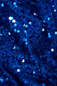 Load image into Gallery viewer, Royal Blue Sequin Velvet Fabric, Blue Iridescent Fabric by the Yard, Luxury Velvet Fabric, Modern Next Style Fabric