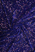 Load image into Gallery viewer, Blue Iridescent Fabric, Velvet Sequin Fabric by the Yard, Luxury Stretch Velvet Fabric, Modern Style Fashion Fabric