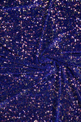 Load image into Gallery viewer, Blue Iridescent Fabric, Velvet Sequin Fabric by the Yard, Luxury Stretch Velvet Fabric, Modern Style Fashion Fabric