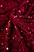 Load image into Gallery viewer, Wine Velvet Sequins Fabric, Shiny Velvet Fabric by the Yard, Luxury Wedding Fabric, Modern Designer Fabric, Fashion Fabric