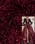 Load image into Gallery viewer, Wine Velvet Sequins Fabric, Shiny Velvet Fabric by the Yard, Luxury Wedding Fabric, Modern Designer Fabric, Fashion Fabric