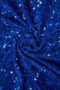 Load image into Gallery viewer, Royal Blue Sequin Velvet Fabric, Blue Iridescent Fabric by the Yard, Luxury Velvet Fabric, Modern Next Style Fabric