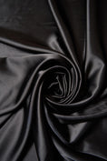 Load image into Gallery viewer, Black Satin Fabric, Luxury Satin Fabric, Fabric by The Yard, Black Shiny Fabric, Silk Fabric By the Yard, Fabric for Dress