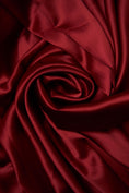 Load image into Gallery viewer, Burgundy Fabric, Luxury Satin Fabric, Fabric by The Yard, Burgundy Shiny Fabric, Festival Wear Fabric, Silk Fabric for Dress