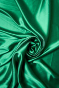 Load image into Gallery viewer, Kelly Green Fabric, Fabric by the Yard, Luxury Satin Fabric, Kelly Green Silk Fabric, Stretch Shiny Fabric, Fabric for Dress