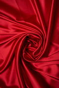 Load image into Gallery viewer, Red Satin Fabric, Luxury Shiny Stretch Fabric, Fabric by the Yard, Dress Sewing Fabric, Red Silk Fabric for Dress