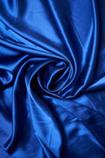Load image into Gallery viewer, Royal Blue Fabric, Satin Fabric by the Yard, Luxury Shiny Stretch Fabric, Fashion Fabric, Sewing Fabric for Dress