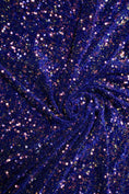 Load image into Gallery viewer, Blue Iridescent Fabric, Velvet Sequin Fabric by the Yard, Luxury Stretch Velvet Fabric, Modern Style Fashion Fabric
