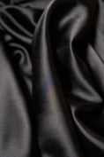 Load image into Gallery viewer, Black Satin Fabric, Luxury Satin Fabric, Fabric by The Yard, Black Shiny Fabric, Silk Fabric By the Yard, Fabric for Dress