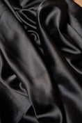 Load image into Gallery viewer, Black Satin Fabric, Luxury Satin Fabric, Fabric by The Yard, Black Shiny Fabric, Silk Fabric By the Yard, Fabric for Dress