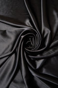 Load image into Gallery viewer, Black Satin Fabric, Luxury Satin Fabric, Fabric by The Yard, Black Shiny Fabric, Silk Fabric By the Yard, Fabric for Dress