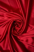 Load image into Gallery viewer, Red Satin Fabric, Luxury Shiny Stretch Fabric, Fabric by the Yard, Dress Sewing Fabric, Red Silk Fabric for Dress