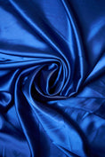 Load image into Gallery viewer, Royal Blue Fabric, Satin Fabric by the Yard, Luxury Shiny Stretch Fabric, Fashion Fabric, Sewing Fabric for Dress