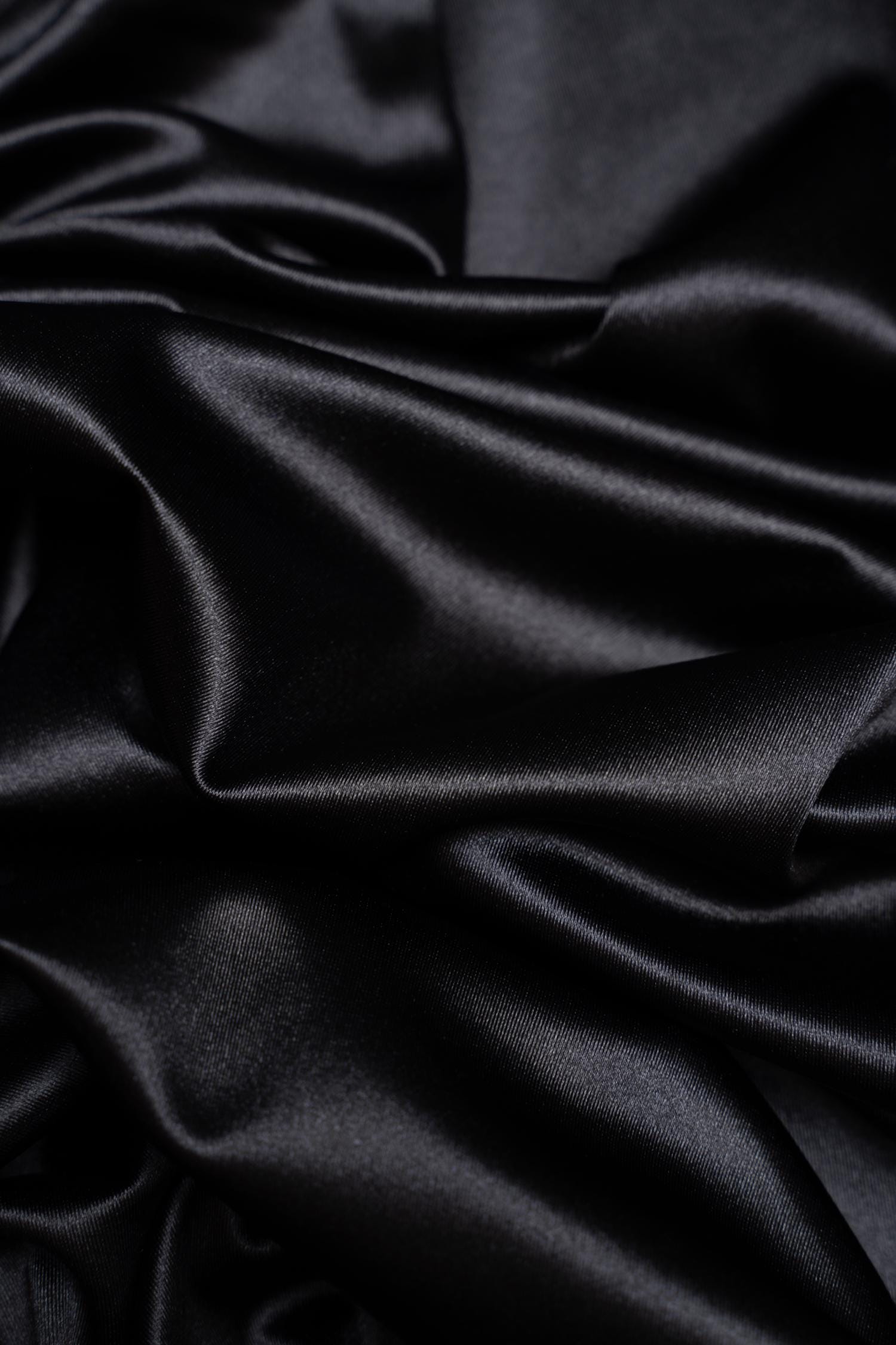 Black Shiny Nylon Spandex, Stretch Fabric by the Yard for Sportswear, Bridal Attire, Evening Dresses, Prom Dresses, Costumes and More.