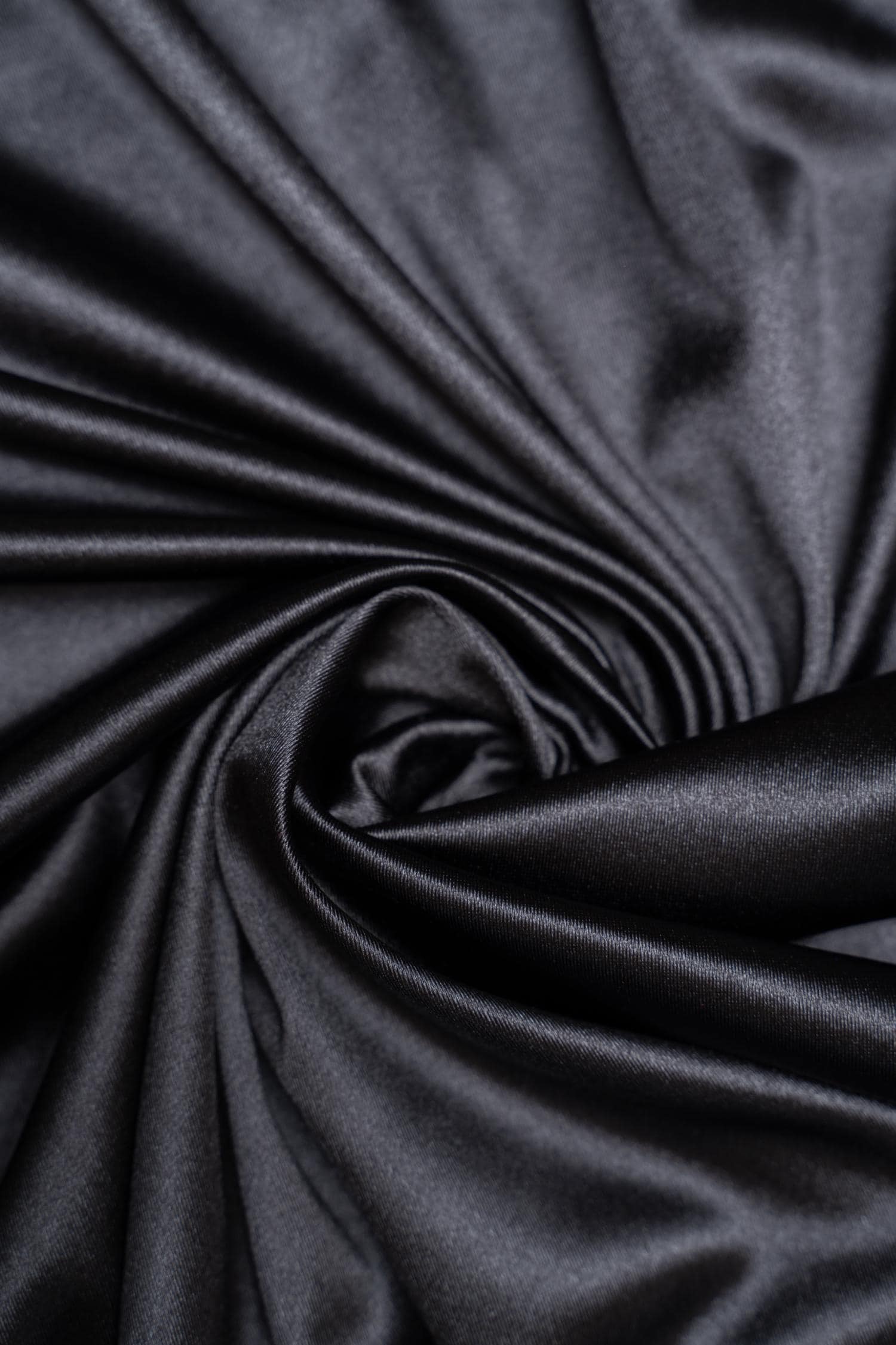 Black Shiny Nylon Spandex, Stretch Fabric by the Yard for Sportswear, Bridal Attire, Evening Dresses, Prom Dresses, Costumes and More.