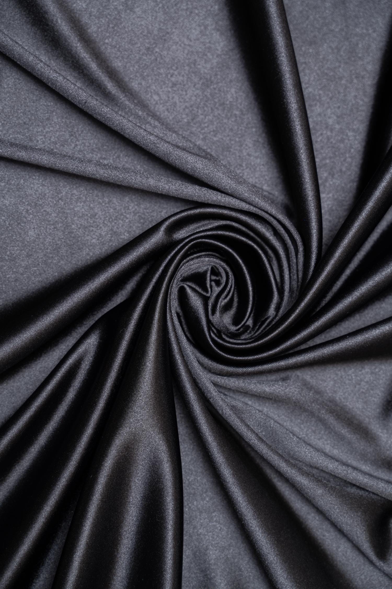 Black Shiny Nylon Spandex, Stretch Fabric by the Yard for Sportswear, Bridal Attire, Evening Dresses, Prom Dresses, Costumes and More.