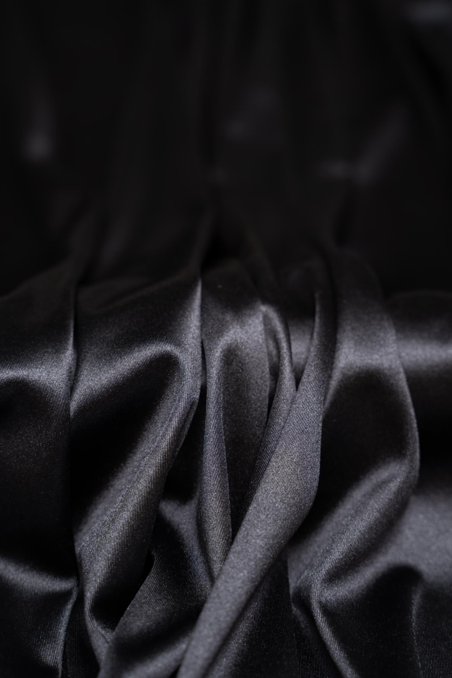 Black Shiny Nylon Spandex, Stretch Fabric by the Yard for Sportswear, Bridal Attire, Evening Dresses, Prom Dresses, Costumes and More.