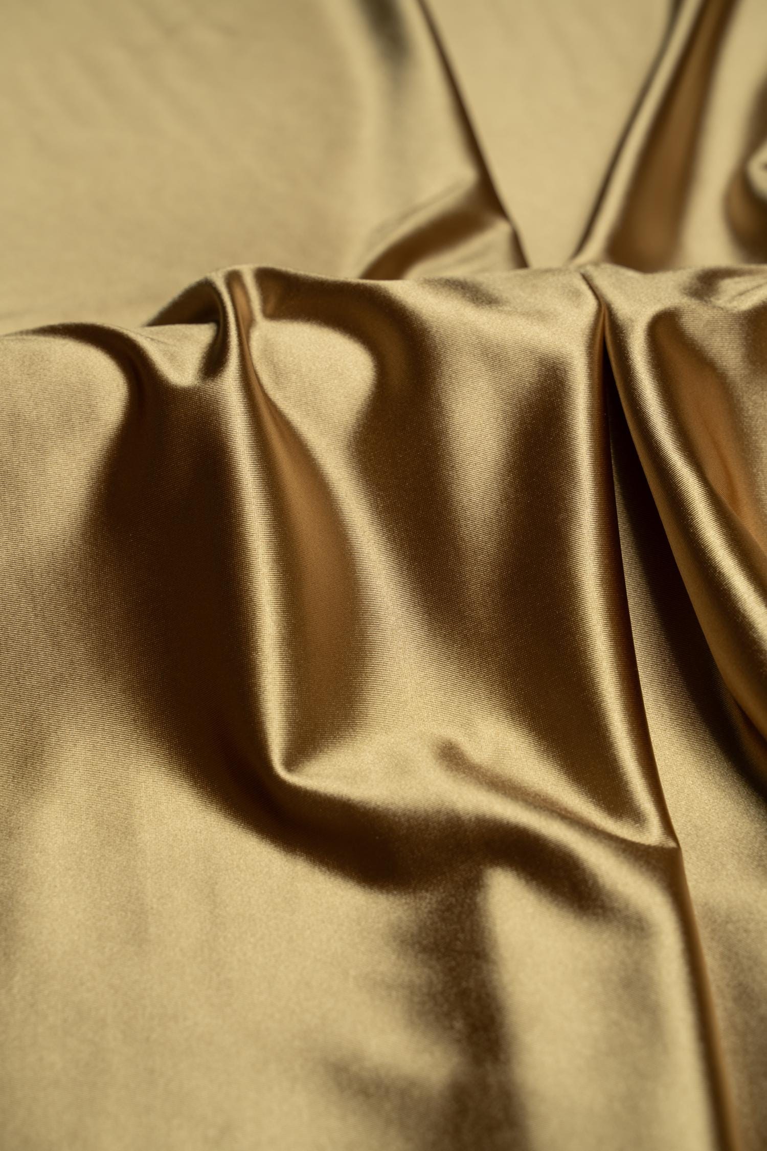 Champagne Shiny Nylon Spandex Stretch Fabric by the Yard | For Sportswear, Bridal Gowns, Evening Dresses, Prom Dresses, Costumes and More