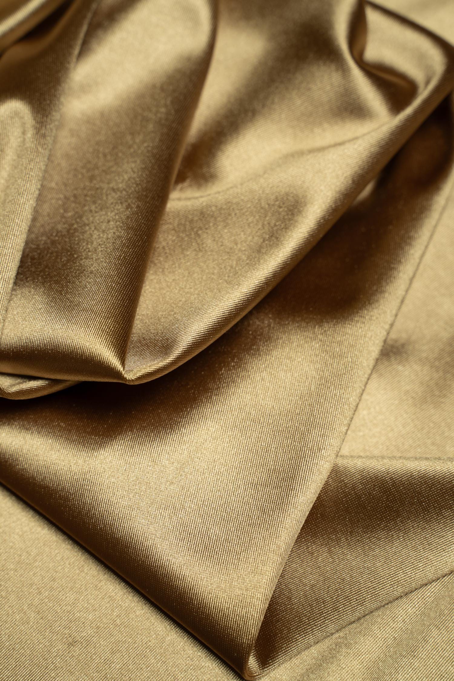 Champagne Shiny Nylon Spandex Stretch Fabric by the Yard | For Sportswear, Bridal Gowns, Evening Dresses, Prom Dresses, Costumes and More