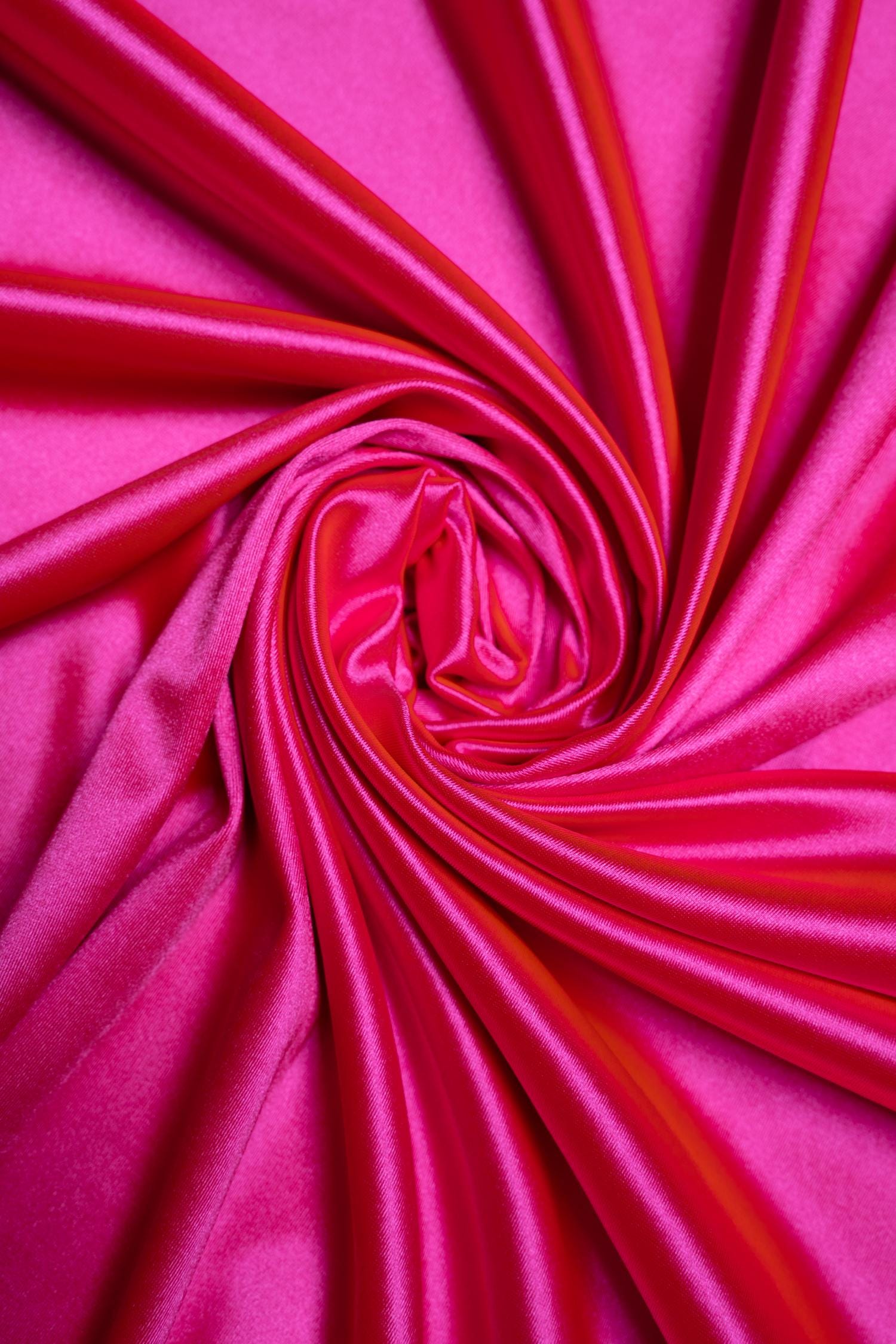 Top-Rated Hot Pink Shiny Nylon Spandex Stretch Fabric by the Yard for Sportswear, Bridal Attire, Evening Dresses, Prom Dresses, Costumes.