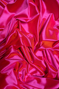 Load image into Gallery viewer, Top-Rated Hot Pink Shiny Nylon Spandex Stretch Fabric by the Yard for Sportswear, Bridal Attire, Evening Dresses, Prom Dresses, Costumes.
