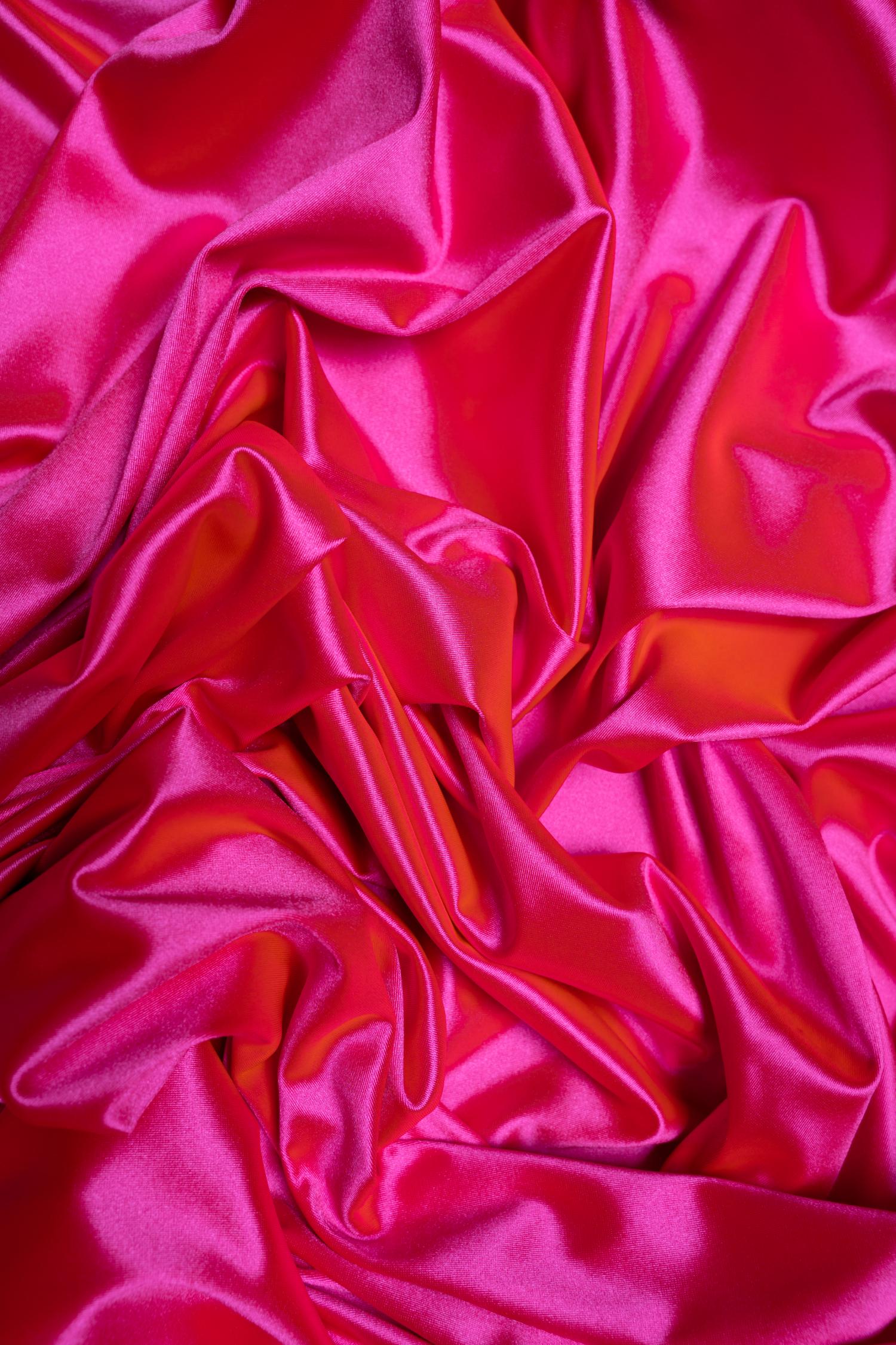 Top-Rated Hot Pink Shiny Nylon Spandex Stretch Fabric by the Yard for Sportswear, Bridal Attire, Evening Dresses, Prom Dresses, Costumes.